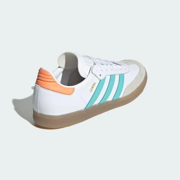 Adidas Men's Samba Inter Miami CF Indoor Soccer Shoes - White / Easy Mint / Gum