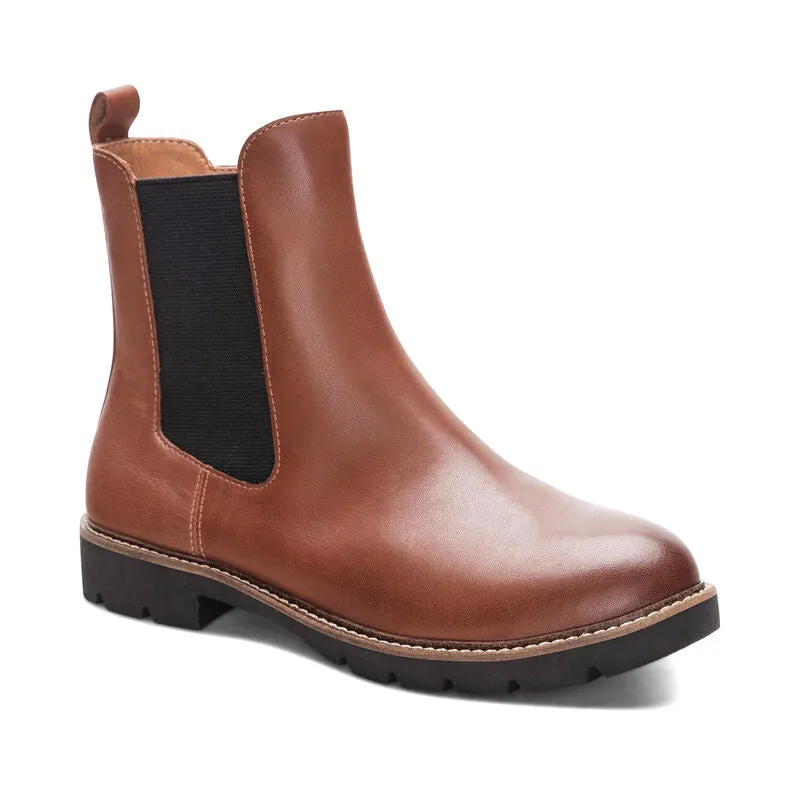 Aetrex Hannah Arch Support Boot Cognac