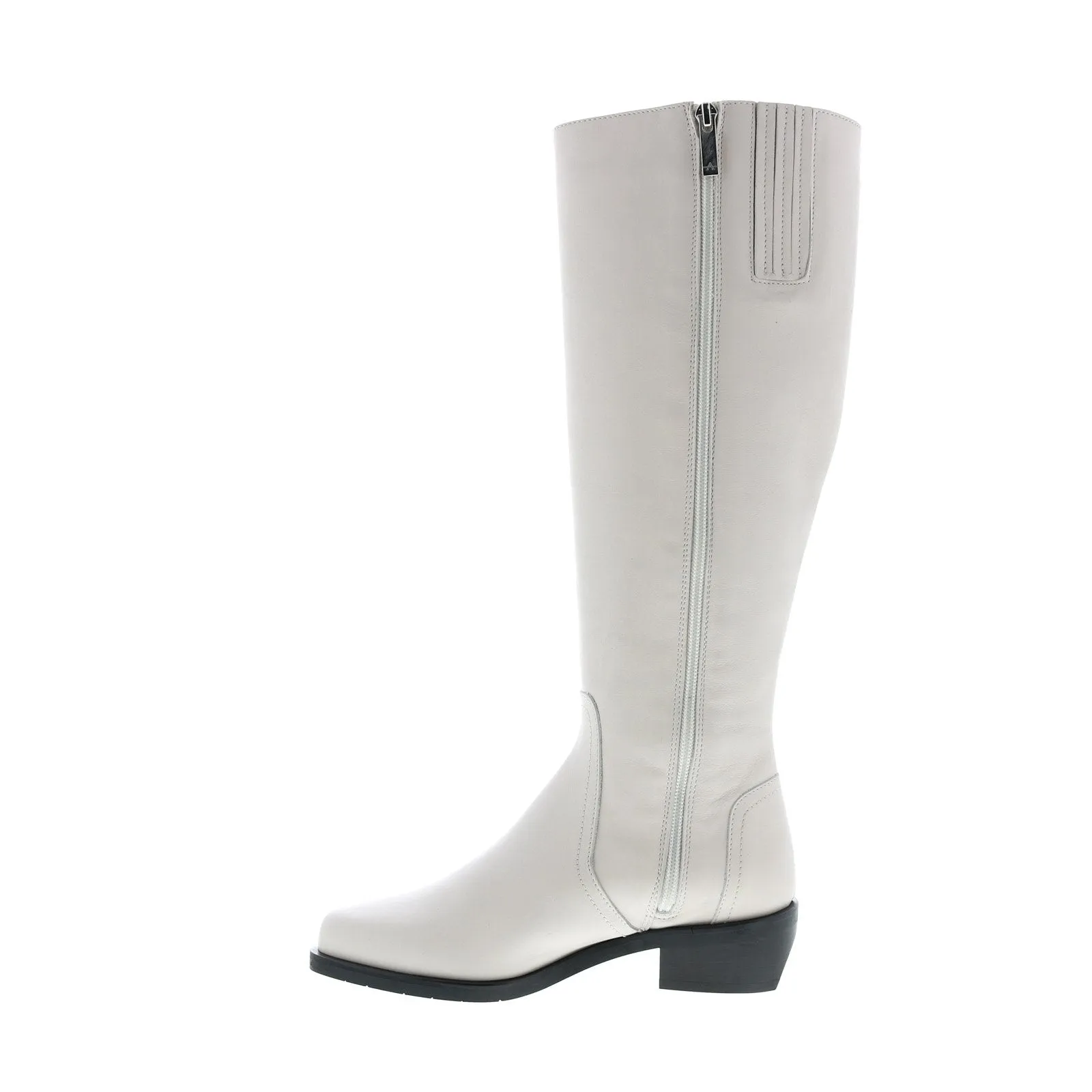 Aquatalia Gracelynn Calf 34L3686-OWH Womens White Leather Zipper Knee High Boots