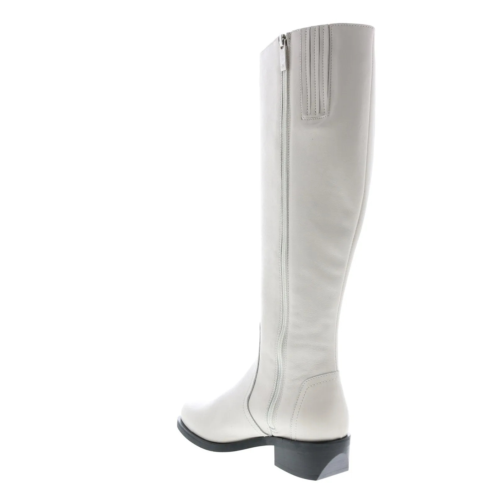 Aquatalia Gracelynn Calf 34L3686-OWH Womens White Leather Zipper Knee High Boots