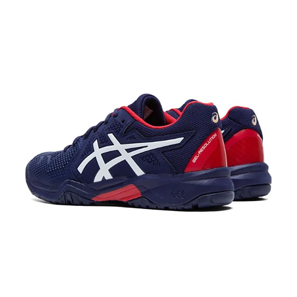 Asics Gel Resolution 8 Peacoat Red Juniors Tennis Shoes