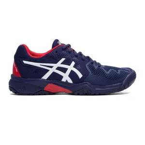 Asics Gel Resolution 8 Peacoat Red Juniors Tennis Shoes