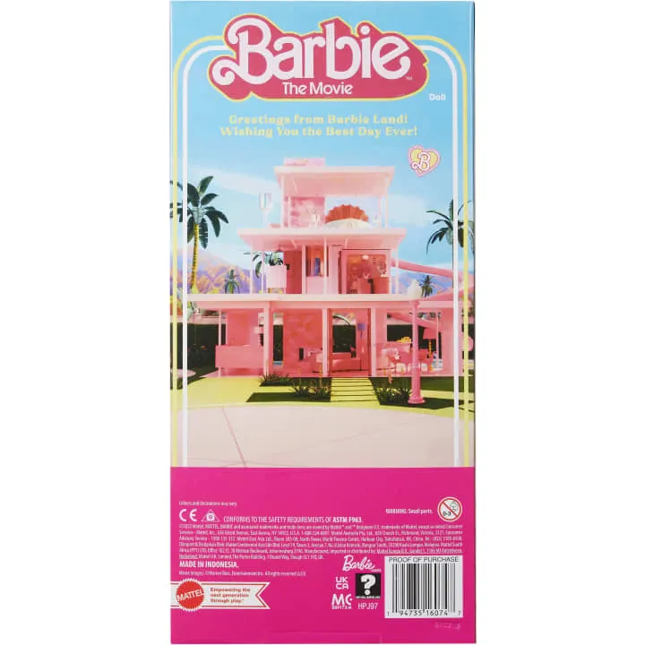 Barbie The Movie Ken Doll In Pastel Striped Beach Matching Set