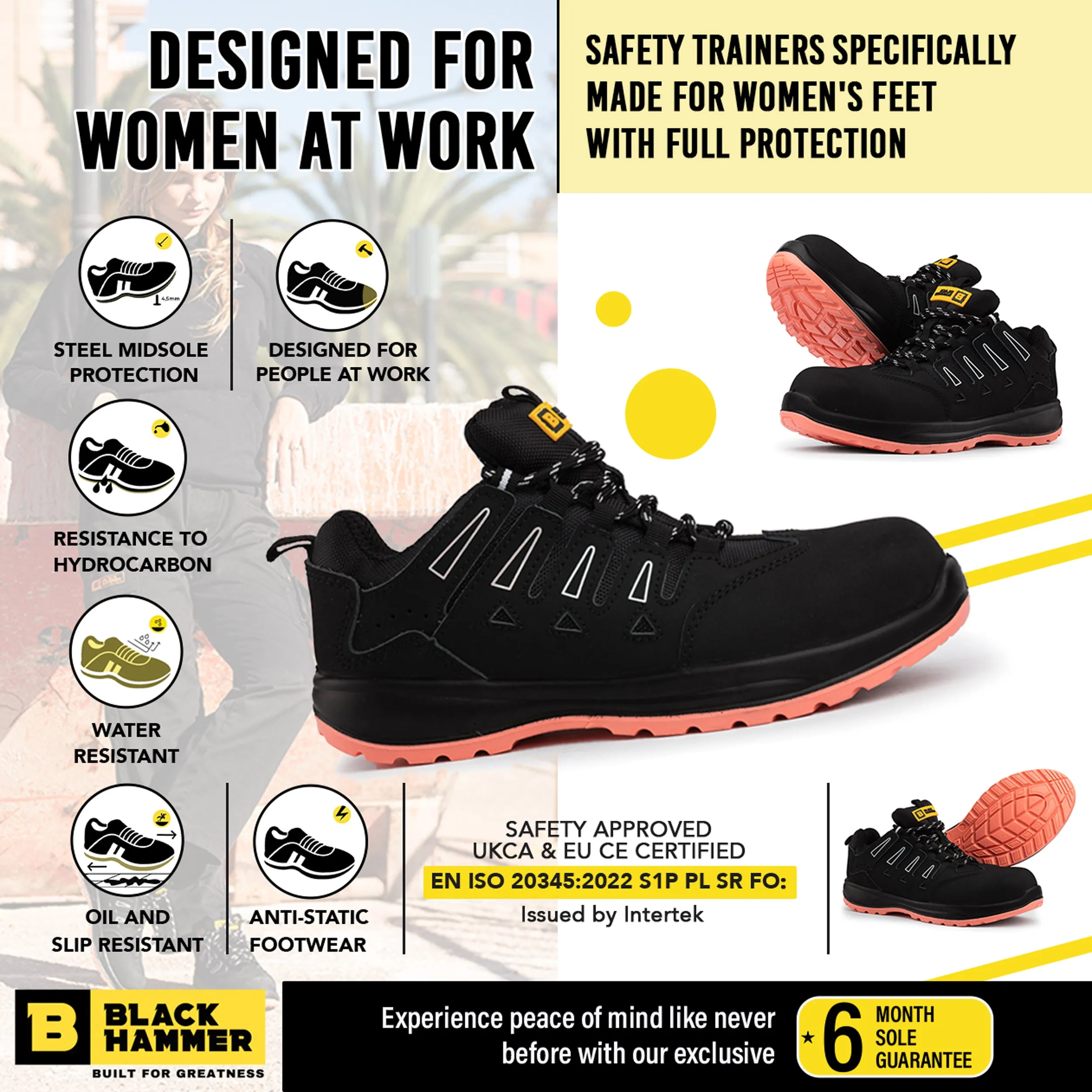 Betsy Womens Lightweight Safety Trainers