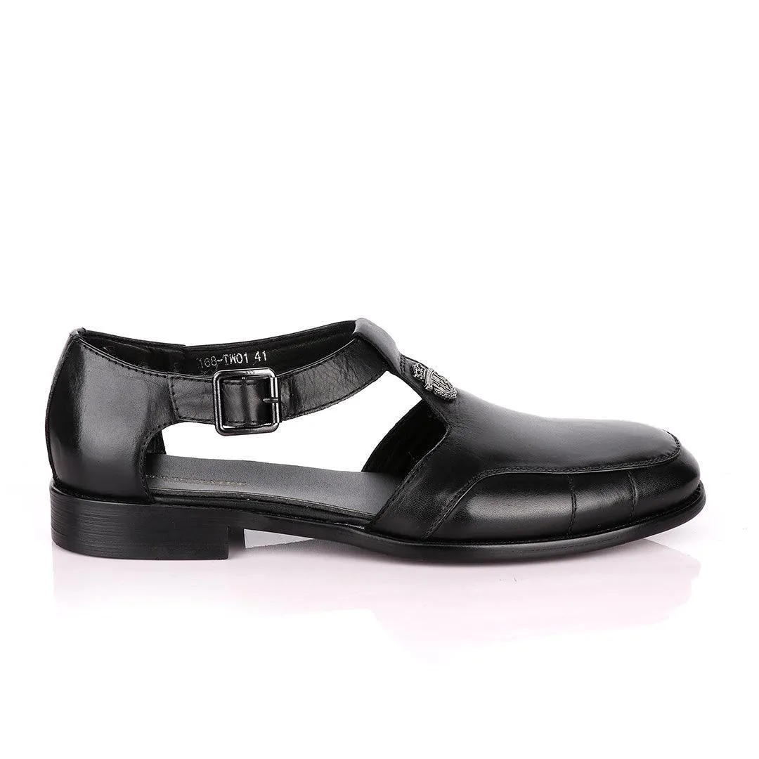 Billionaire Exotic Black Cover Leather Sandal