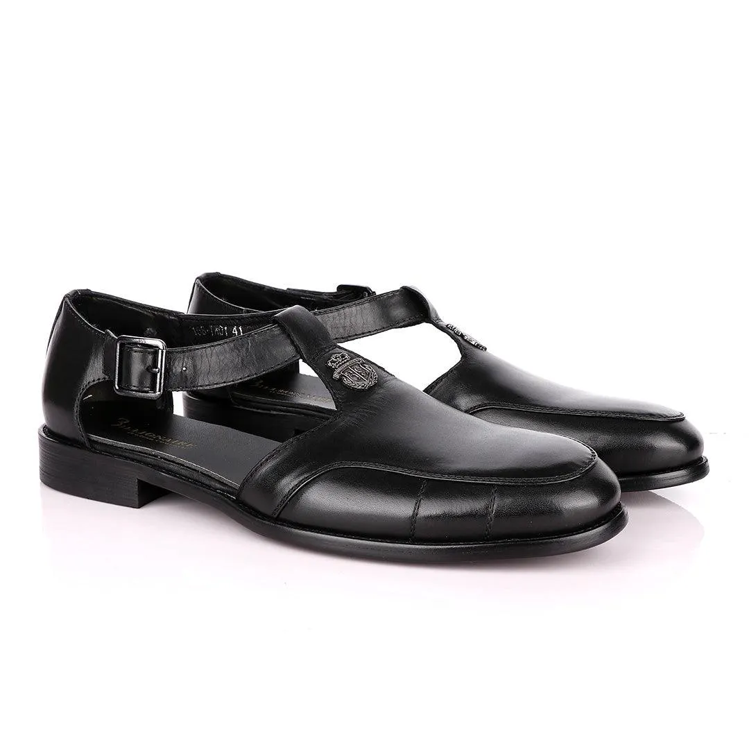 Billionaire Exotic Black Cover Leather Sandal