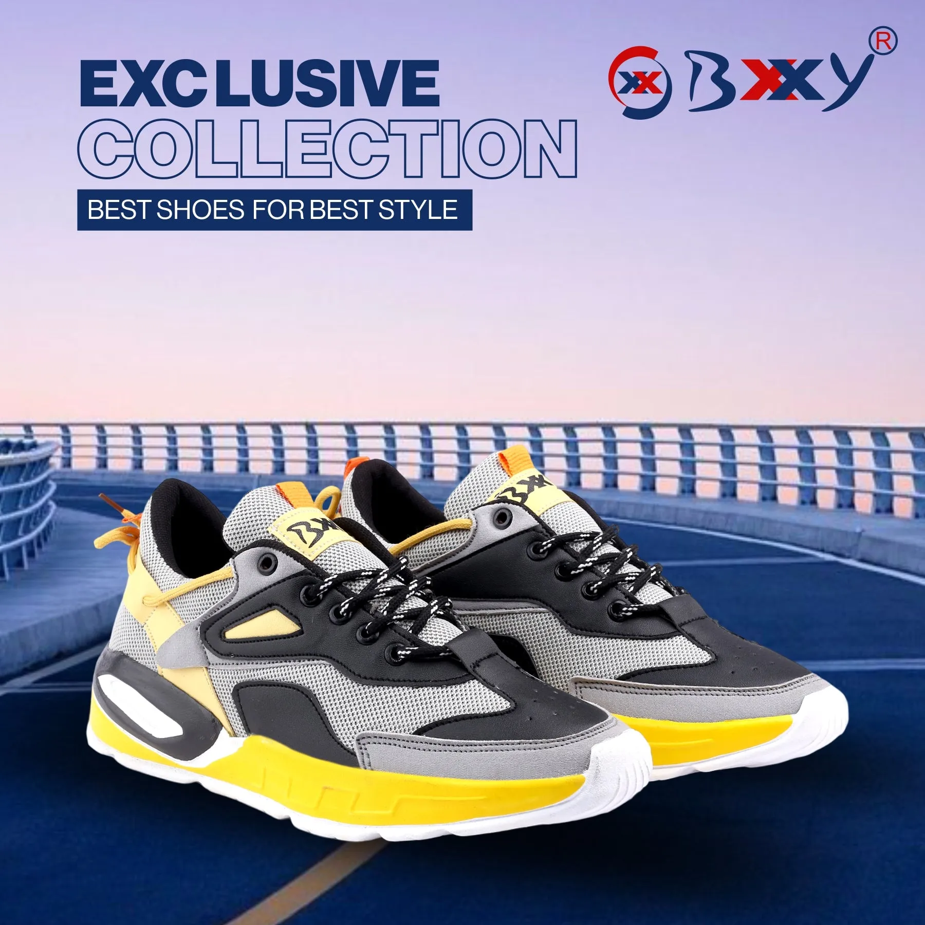 BXXY Men's Latest Casual Sneakers And Sports Lace-Up Stylish Shoe With Eva Sole