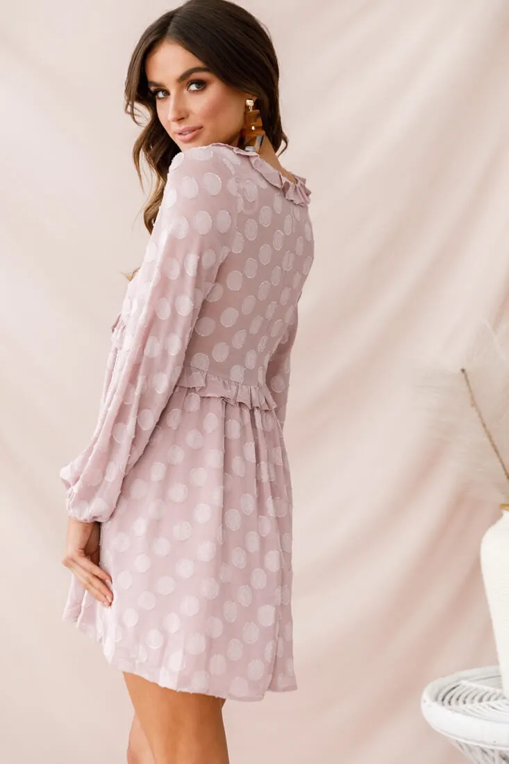 Cutie Pie Long Sleeve Babydoll Dress Mauve