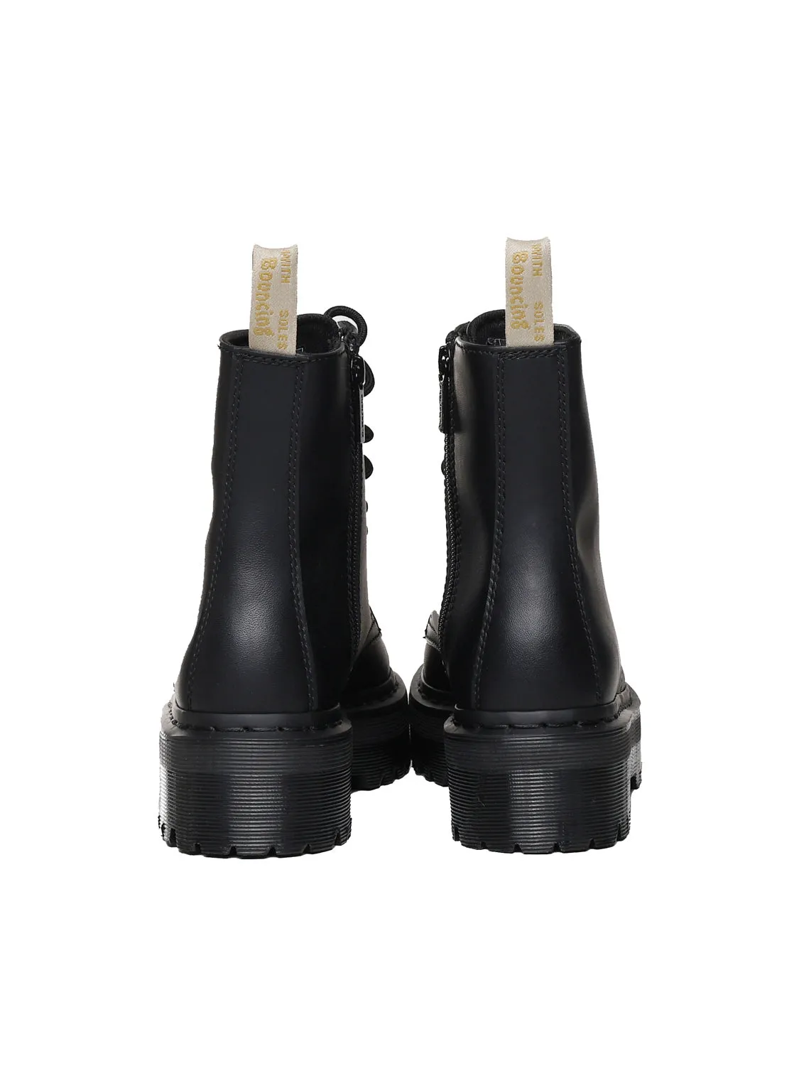 Eco-Leather Black Platform Zip Boots