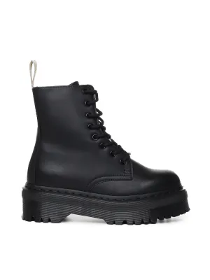 Eco-Leather Black Platform Zip Boots