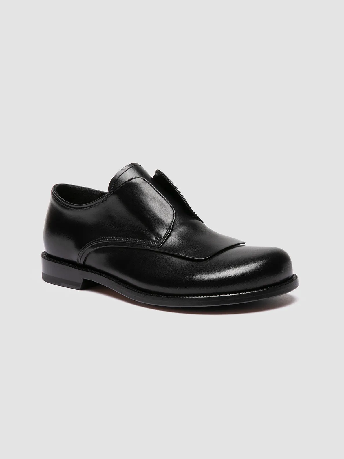 EMERALD 003 - Black Leather Derby Shoes