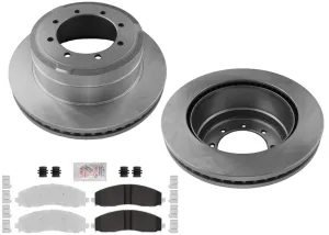 Fleet Galvanized Brake Pads & Coated Rotors for 13-22 Ford F350 Dual Rear Wheel