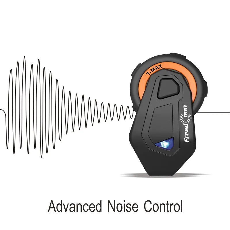 Freedconn New Motocycle Helmet Waterproof and Wireless Bluetooth TMAX-E Group 1000M Intercom Headset with Stereo Music