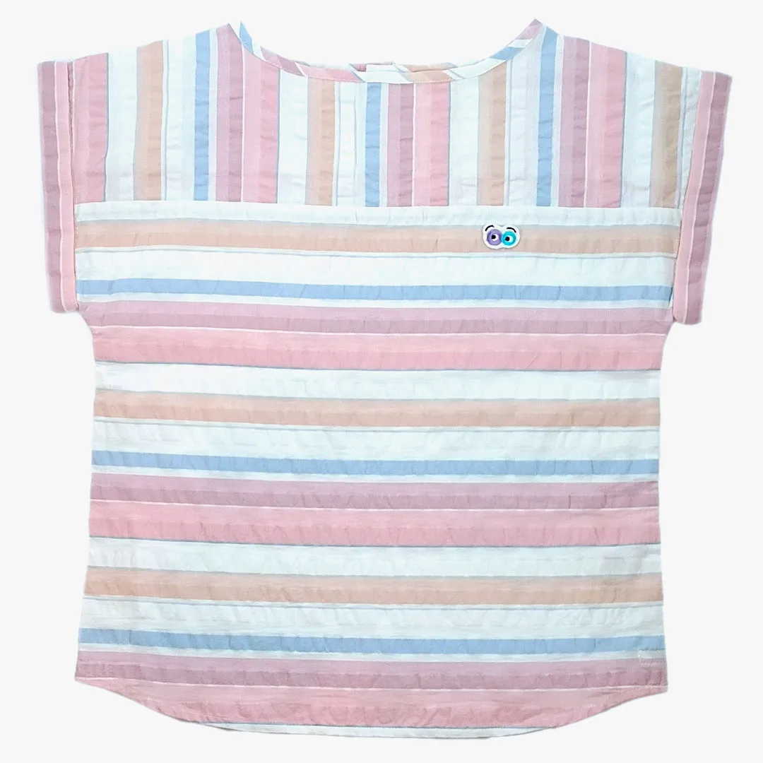 Girl's candy multi color striped seersucker