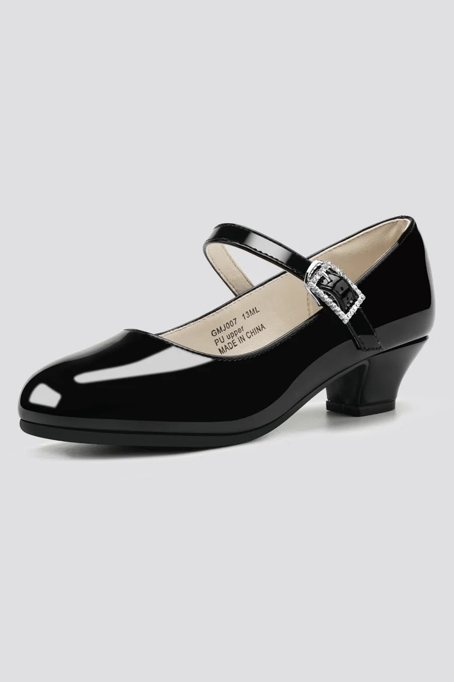 Girls Glossy Mary Jane Heels| Black School Uniform Dress Shoes