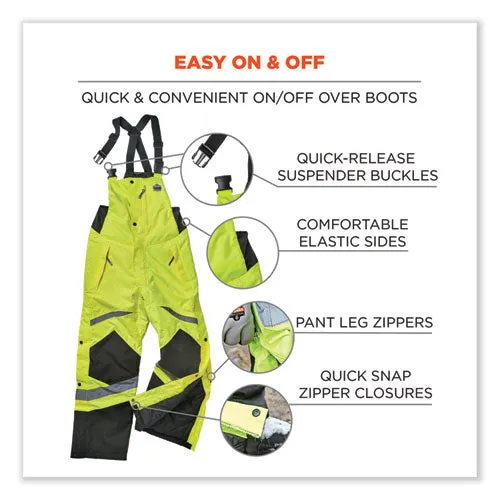 Glowear 8928 Class E Hi-vis Insulated Bibs, Medium, Lime, Ships In 1-3 Business Days