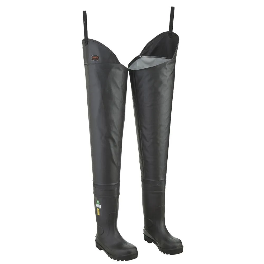 Hip Waders - Pioneer Black Steel Toe/Plate Waders, 1042