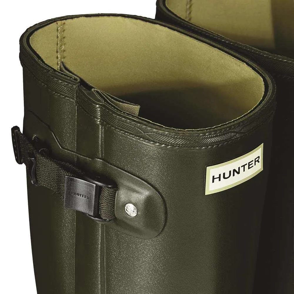 Hunter Men's Norris Field Side Adjustable Wellington Boots in Dark Olive