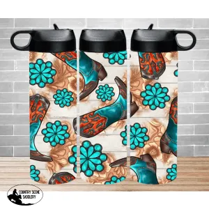 Insulated Water Bottle - Turquoise Boots