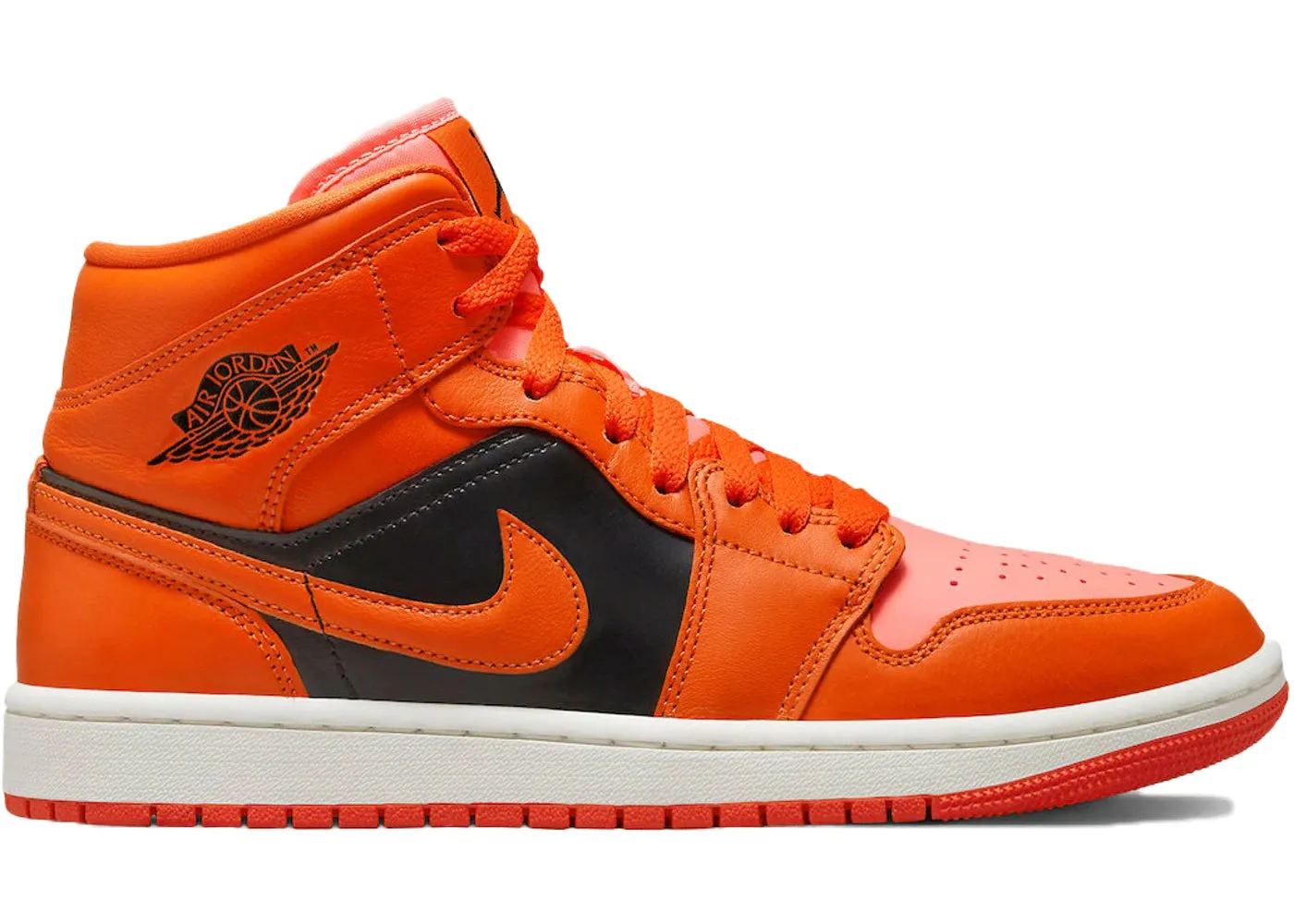 JORDAN 1 MID ORANGE BLACK (W)