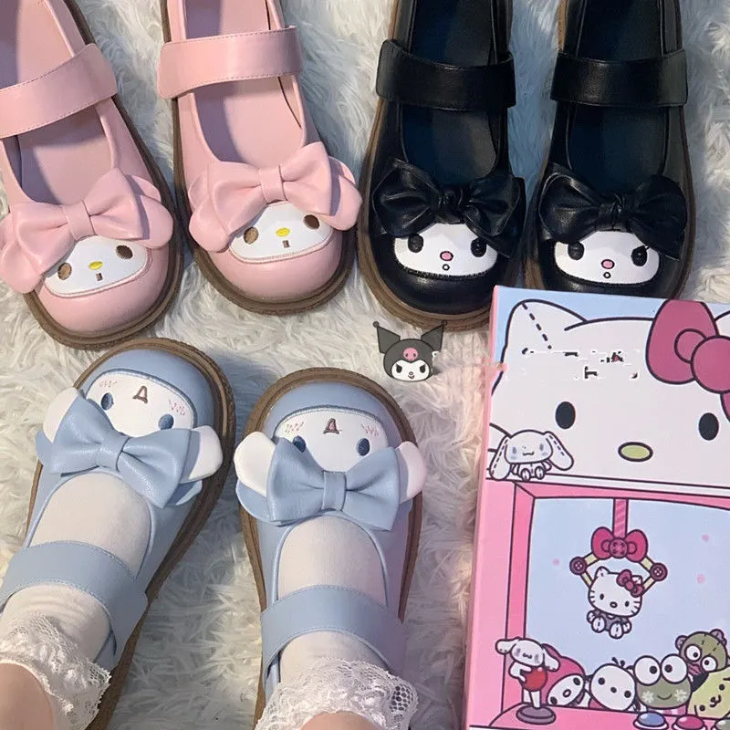 Kawaii Womens Kuromi Melody Cinnamoroll Mary Jane Shoes