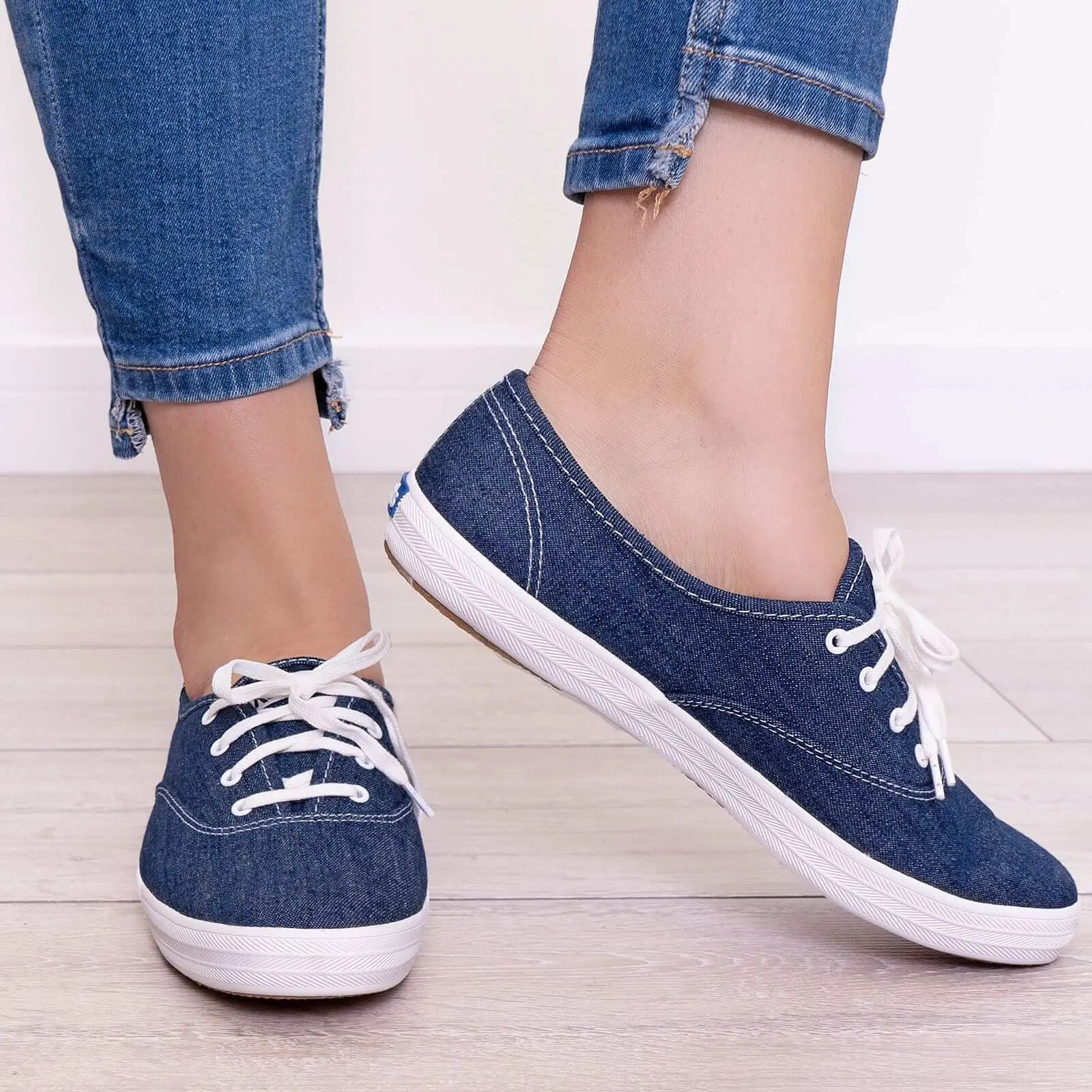 Keds Shoes Eco Denim Canvas Lightweight Trainers