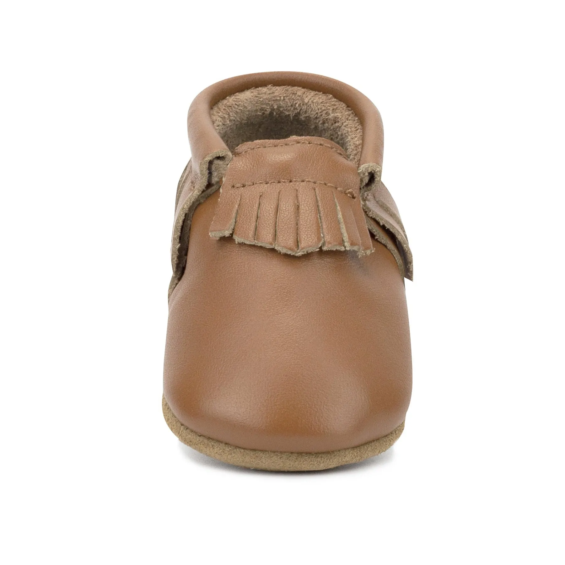 Leather Fringe Moccasins - Chestnut