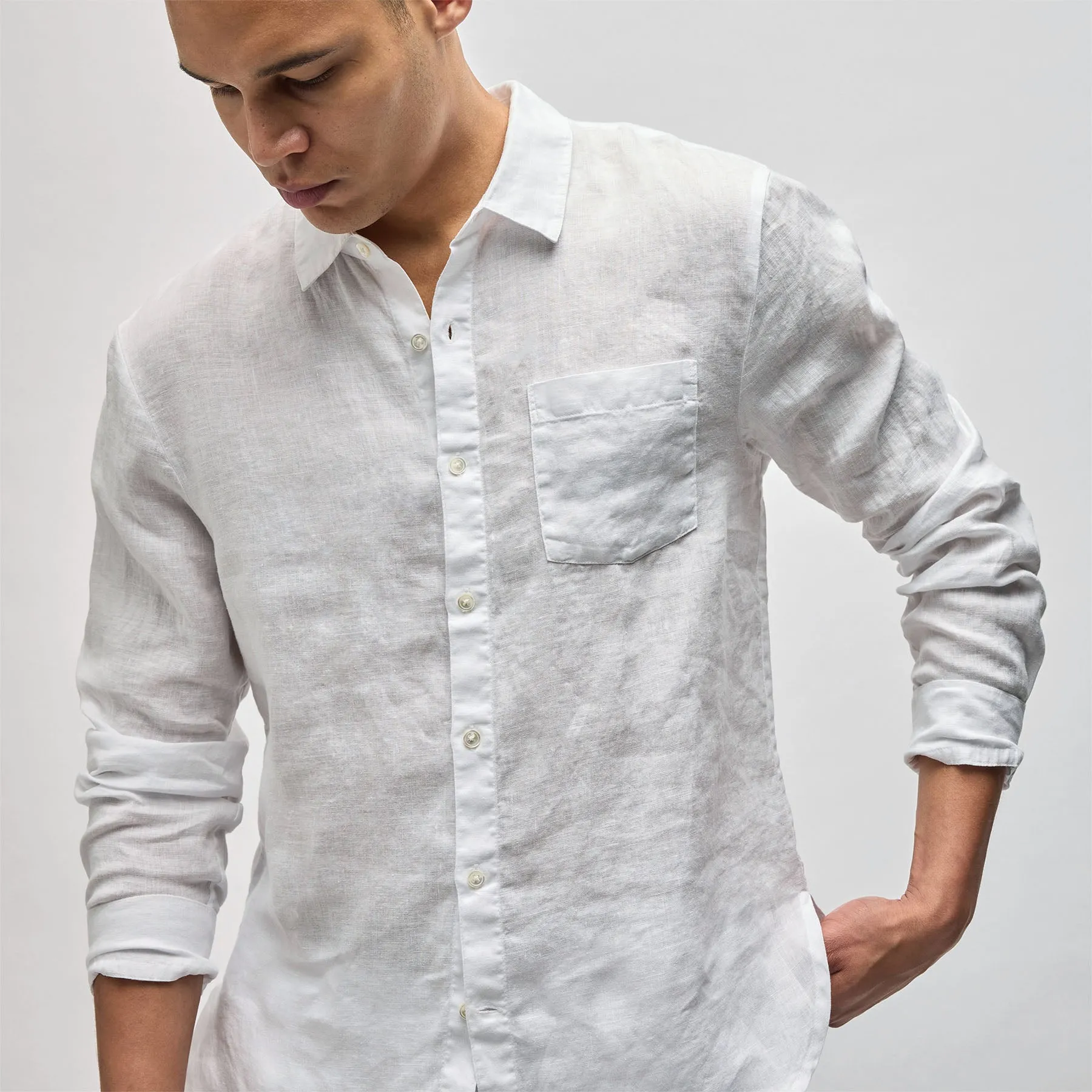 Lightweight Linen Shirt - White