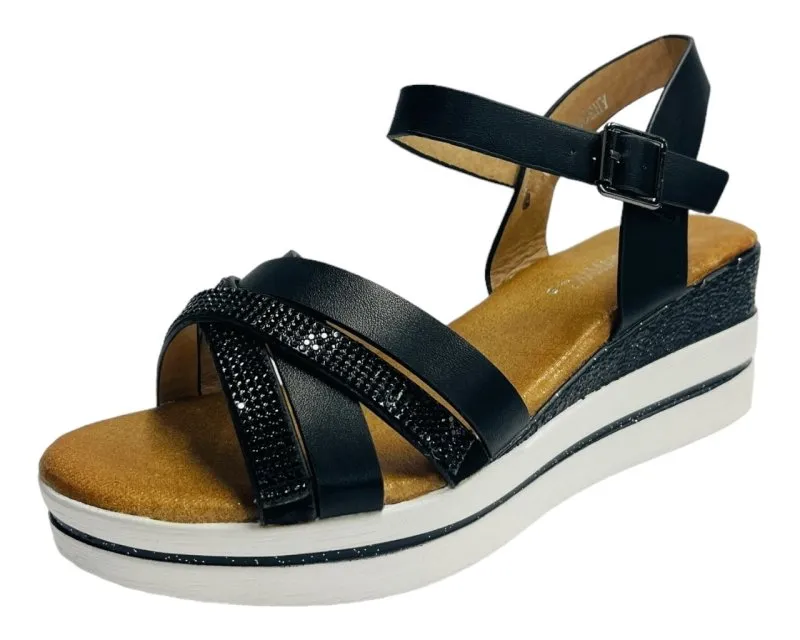 Lightweight Padded Ankle Strap Wedge Sandals