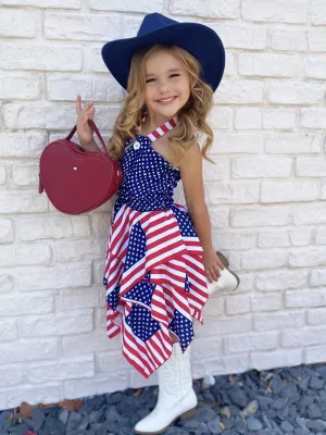 Lil' Miss America Flag Handkerchief Dress