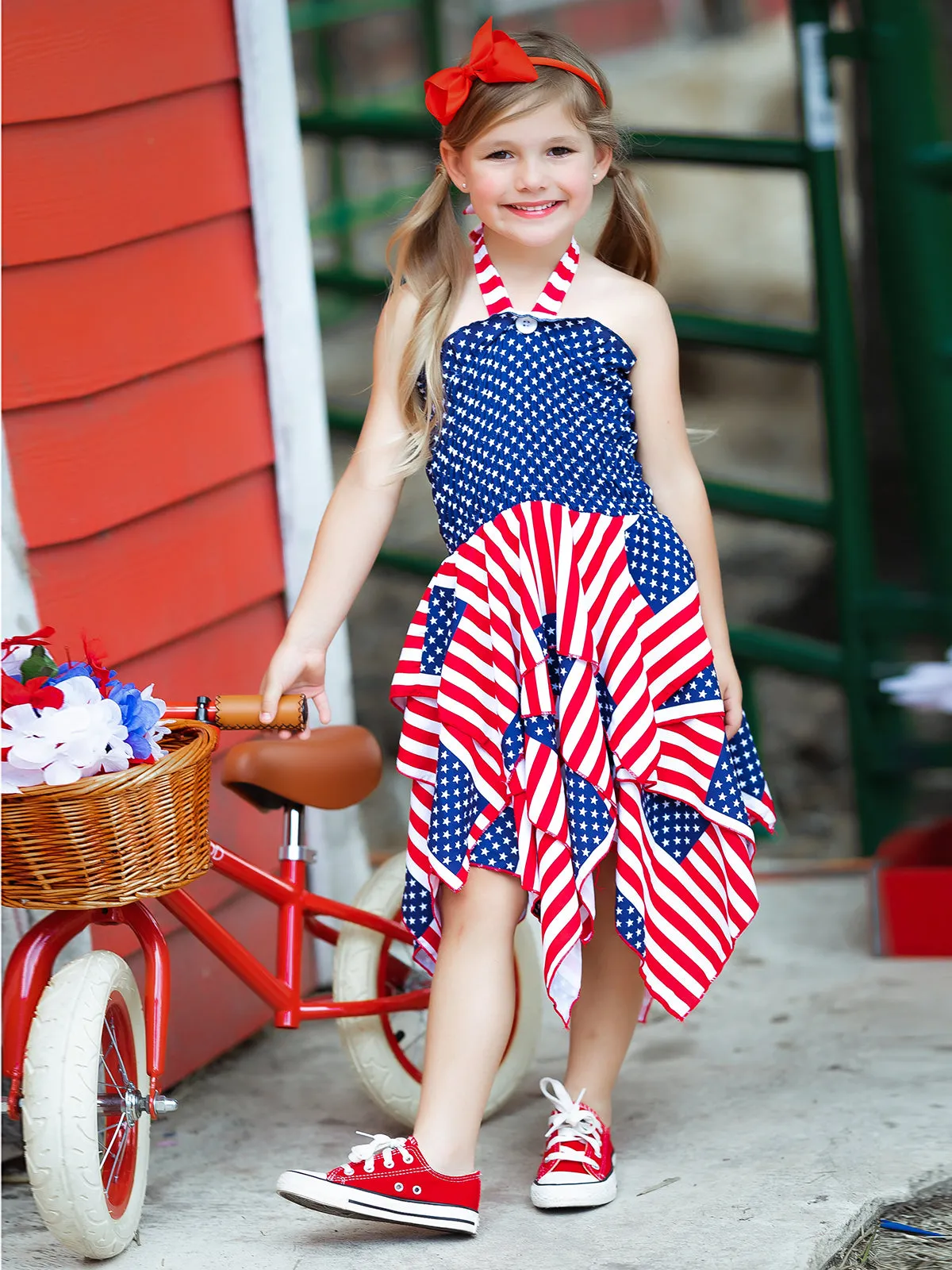 Lil' Miss America Flag Handkerchief Dress