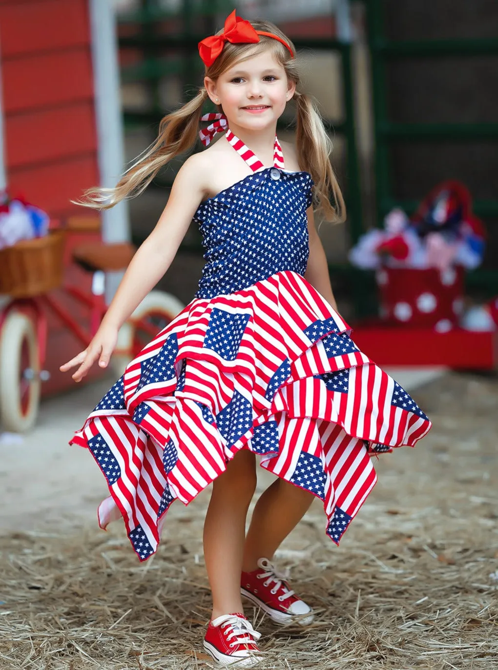 Lil' Miss America Flag Handkerchief Dress