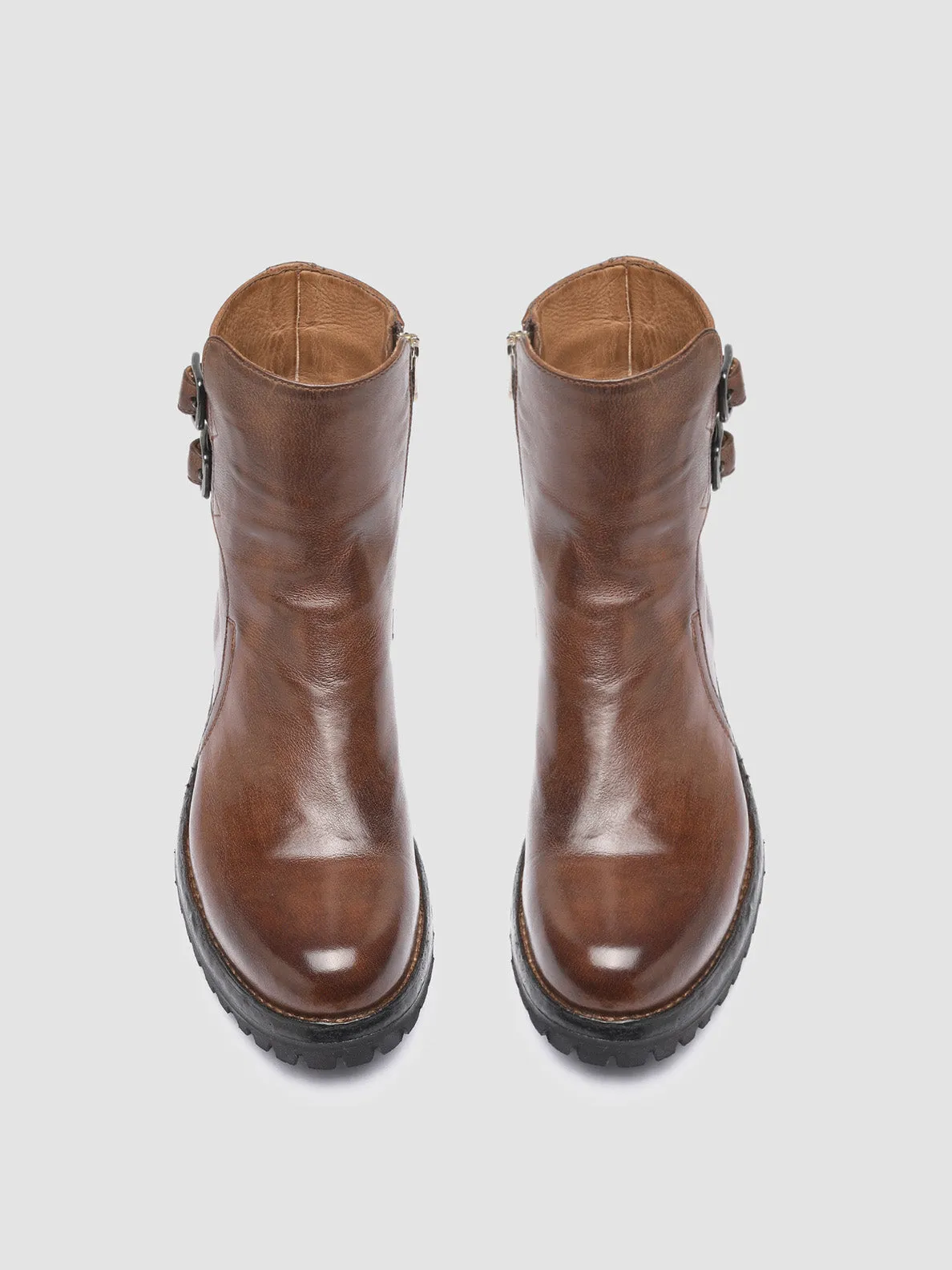 LORAINE 002 - Brown Leather Ankle Boots