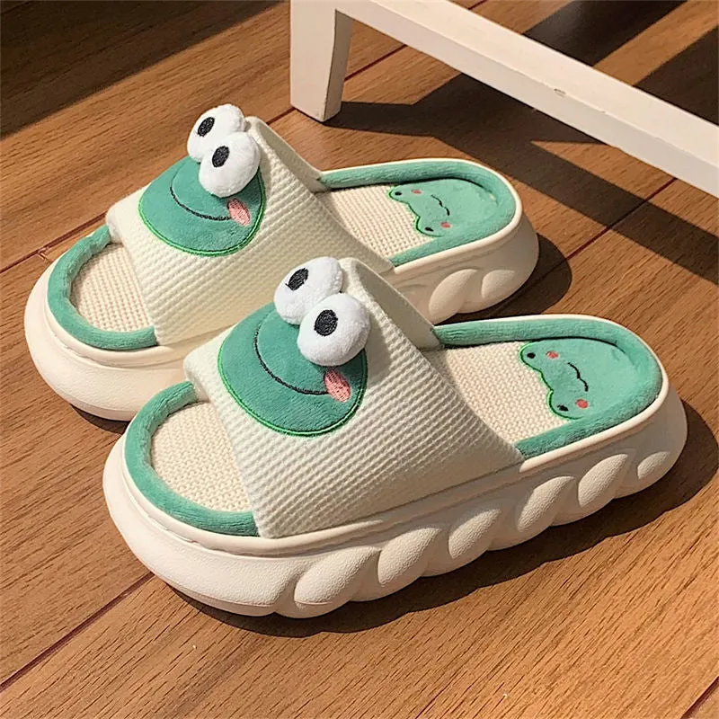 Lovely Frog Women Non-slip Thick Soled Indoor Outdoor Slippers