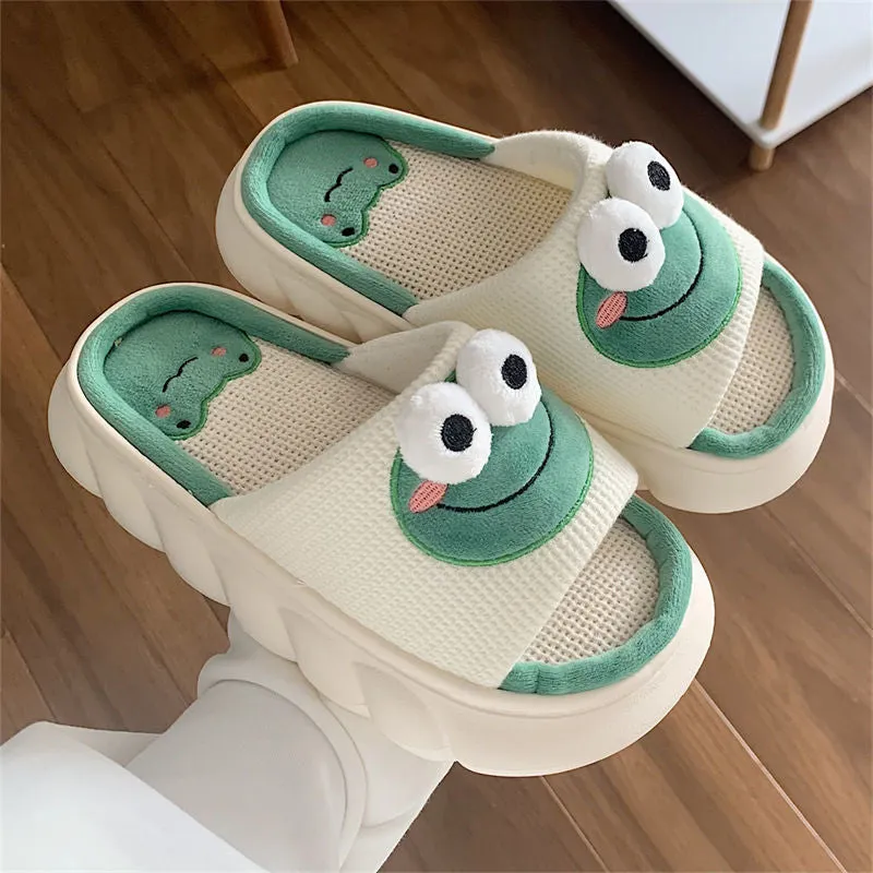 Lovely Frog Women Non-slip Thick Soled Indoor Outdoor Slippers