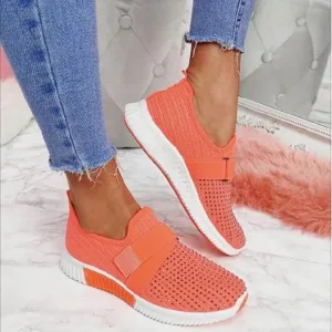 Mesh Breathable Sport Rhinestone Platform Vulcanized Comfort Footwear