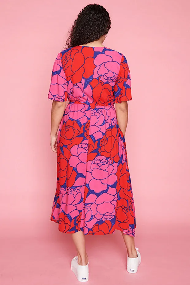 Michelle Pink Peonies Dress