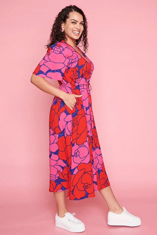 Michelle Pink Peonies Dress