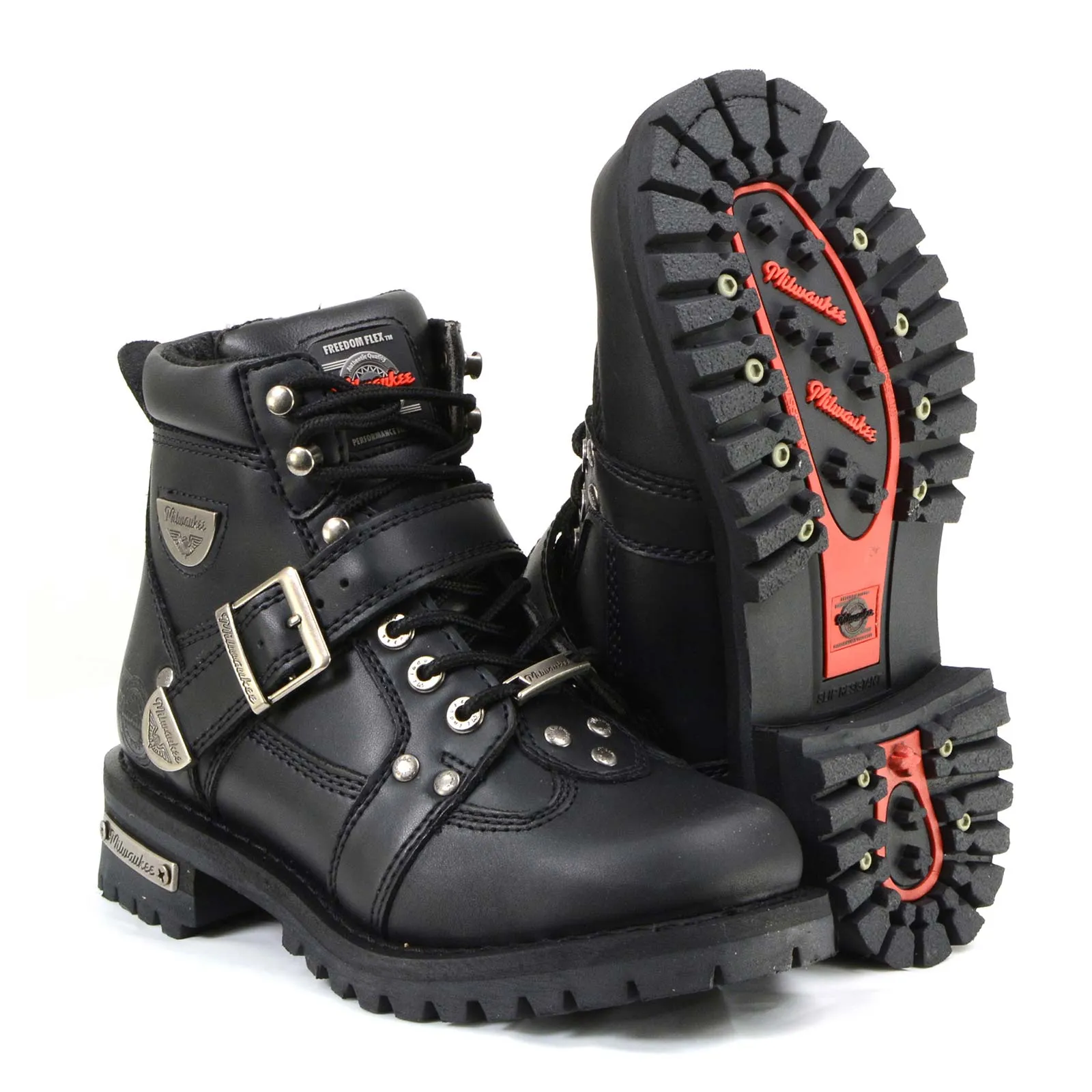 Milwaukee Motorcycle Clothing Company MB233 Road Captain Leather Women's Black Motorcycle Boots