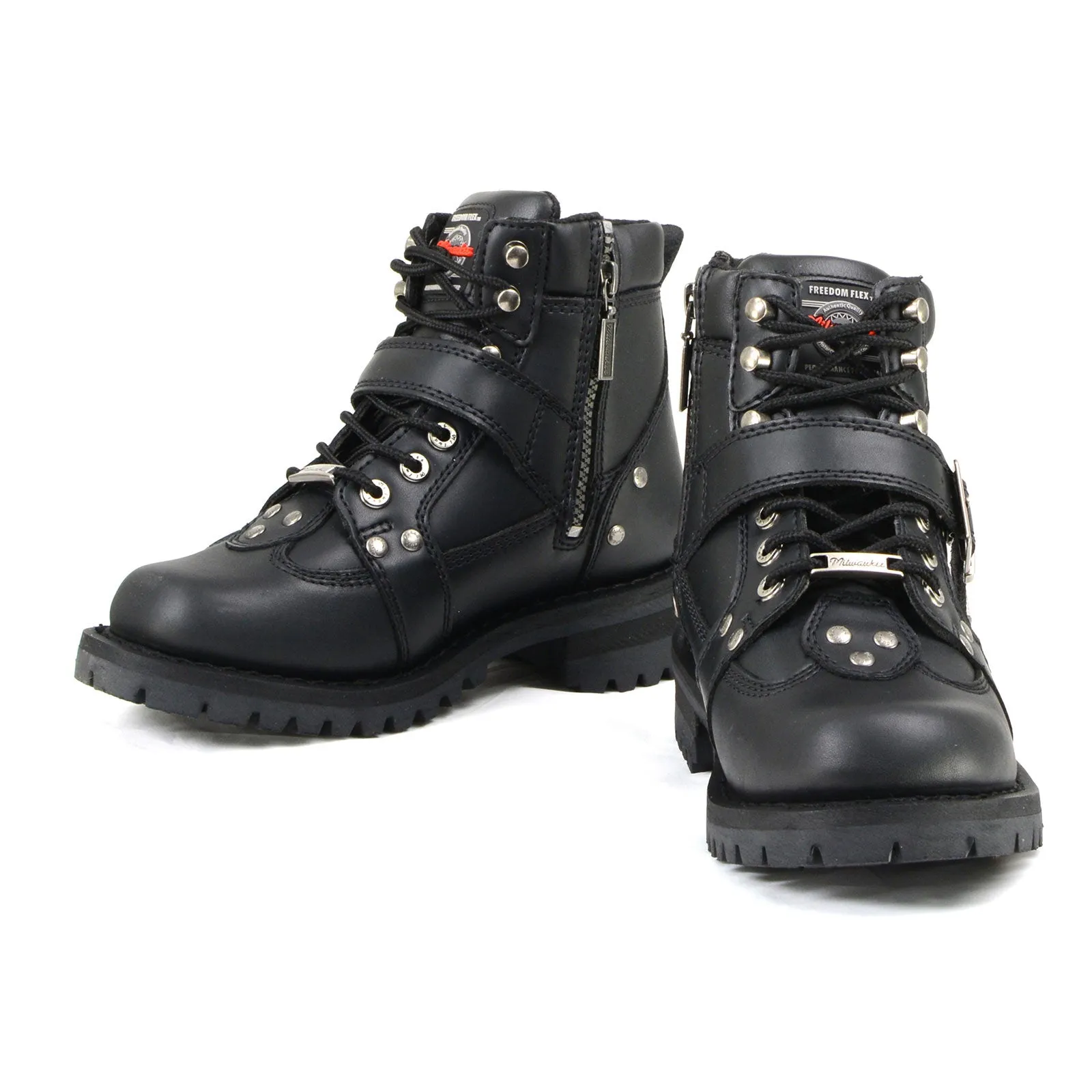 Milwaukee Motorcycle Clothing Company MB233 Road Captain Leather Women's Black Motorcycle Boots