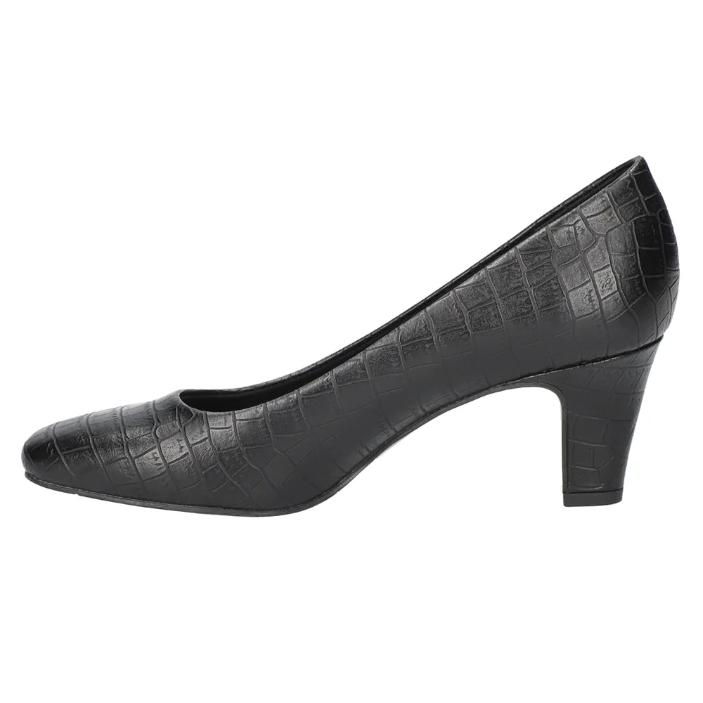 Poet Croc Embossed Square Toe Pumps