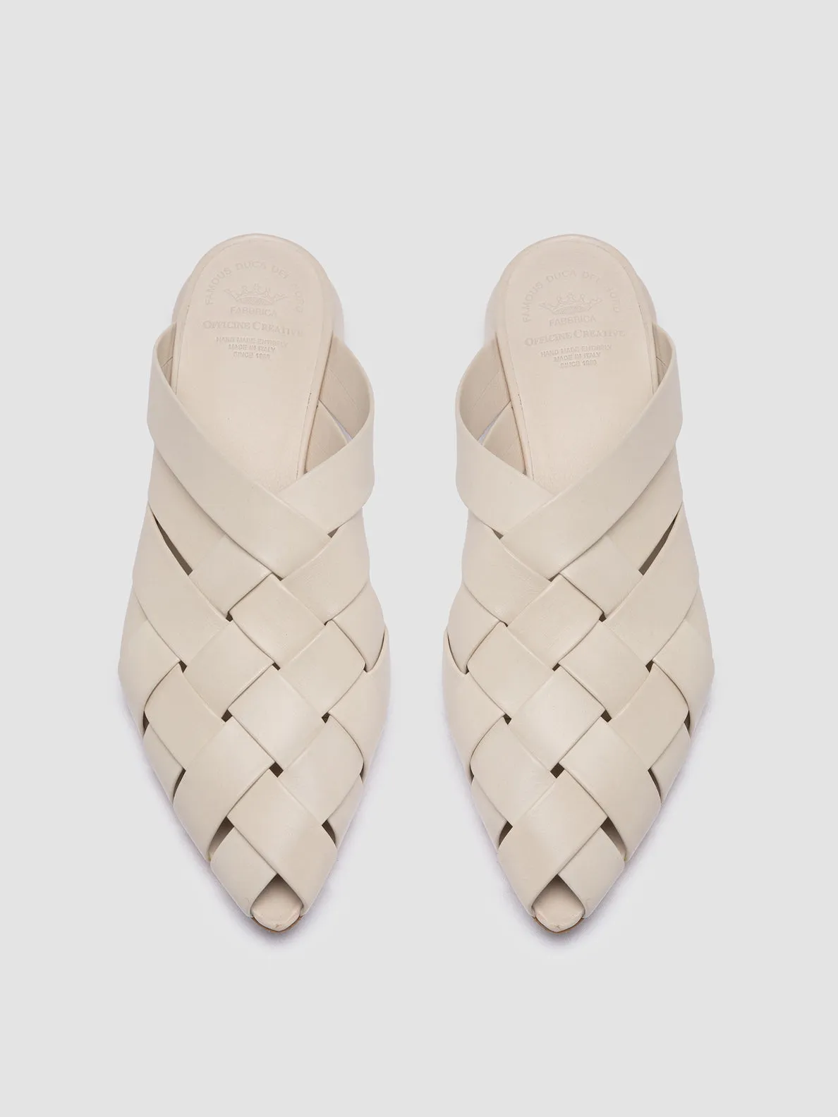 SAGE 105 - White Leather Mule Sandals