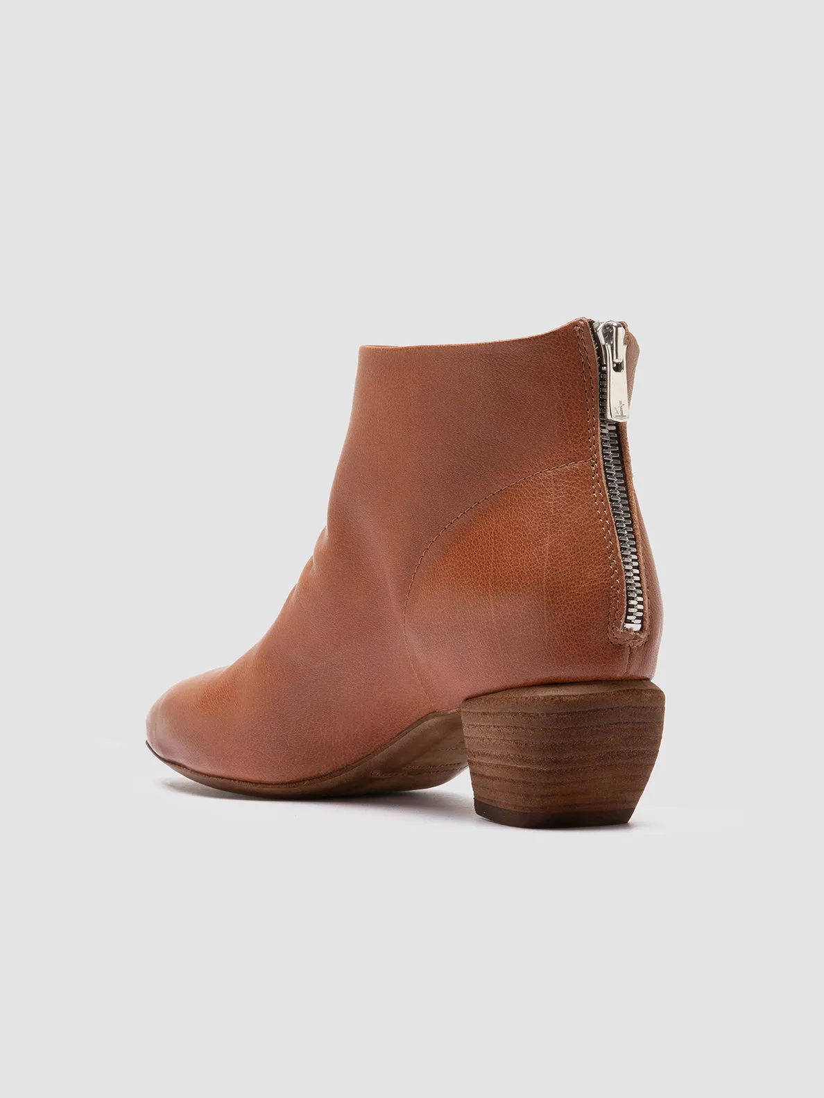 SALLY 001 - Brown Leather Booties