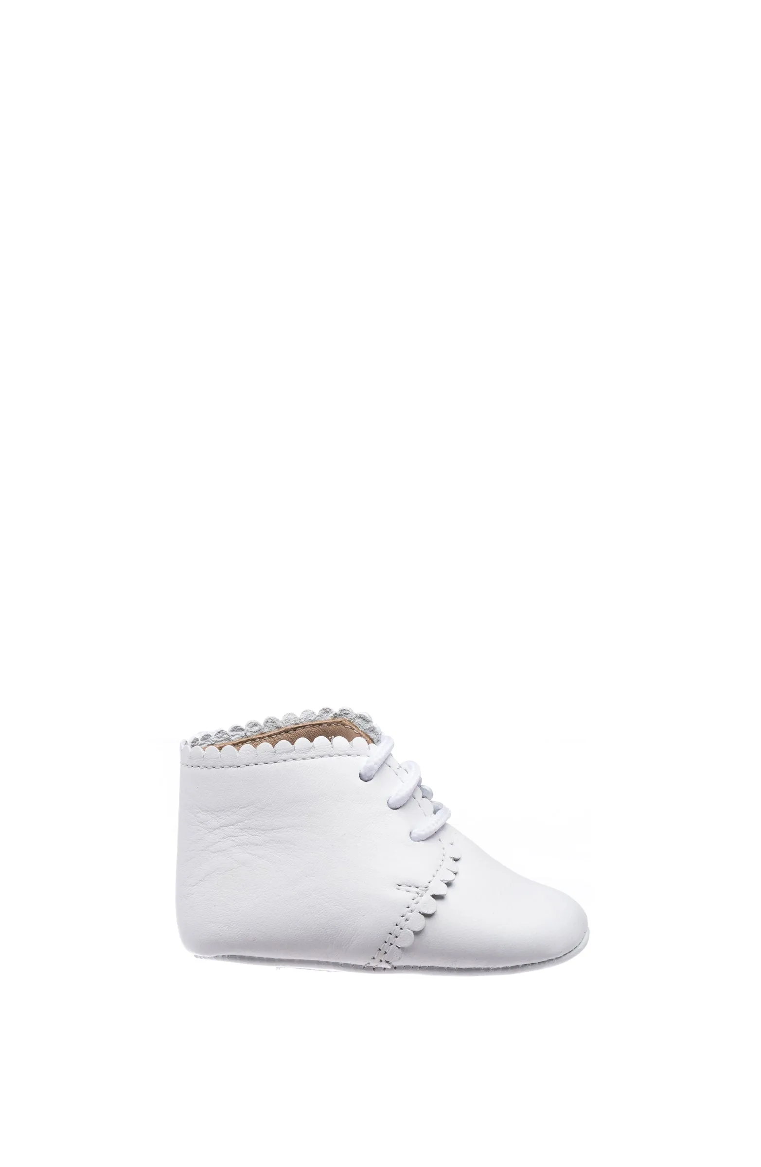 Scalloped Bootie White