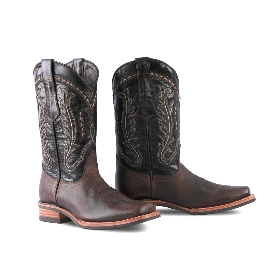 Texas Country  Western Boot Cheyenne Choco Rodeo Toe E28