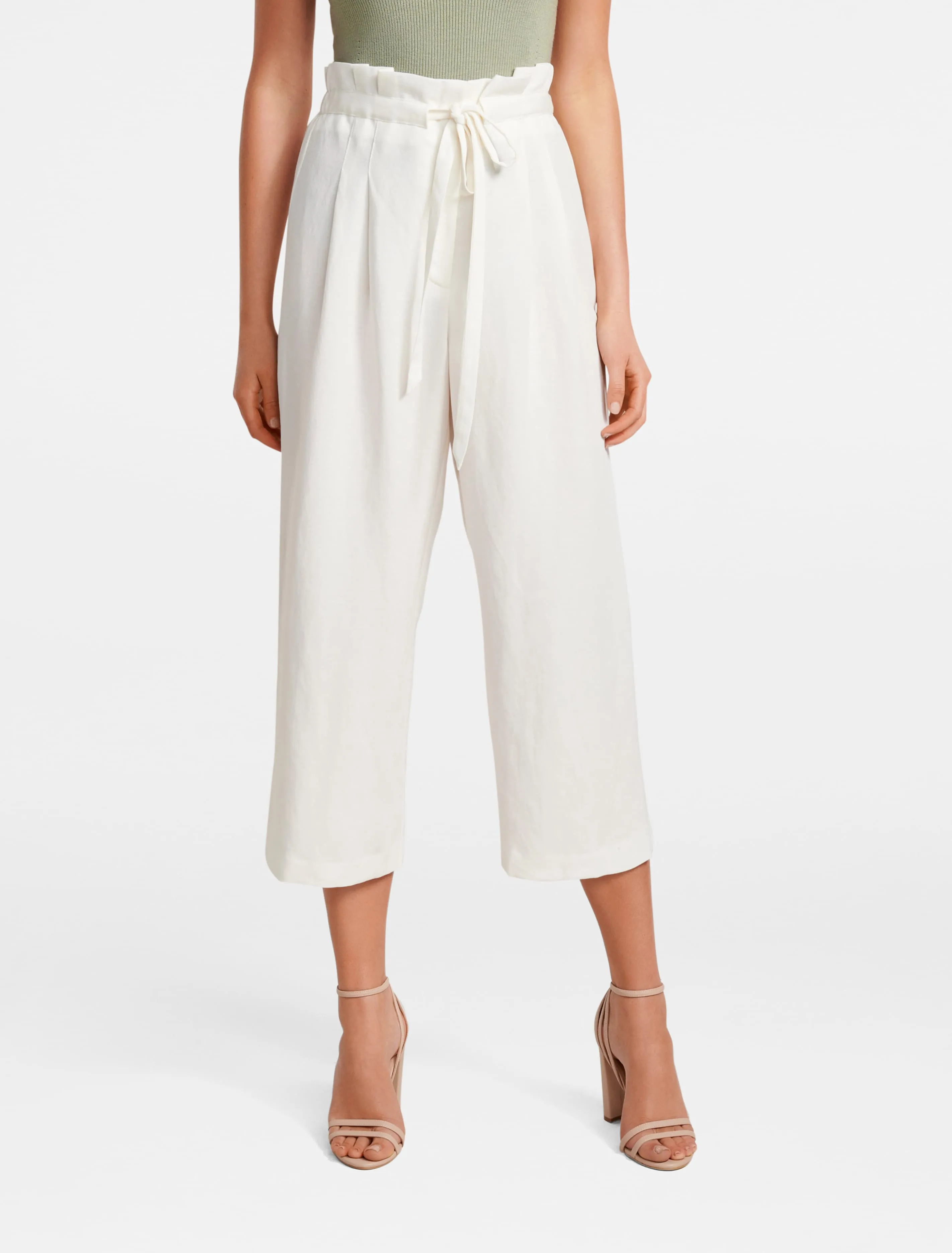 Valerie Paperbag Waist Linen Culotte