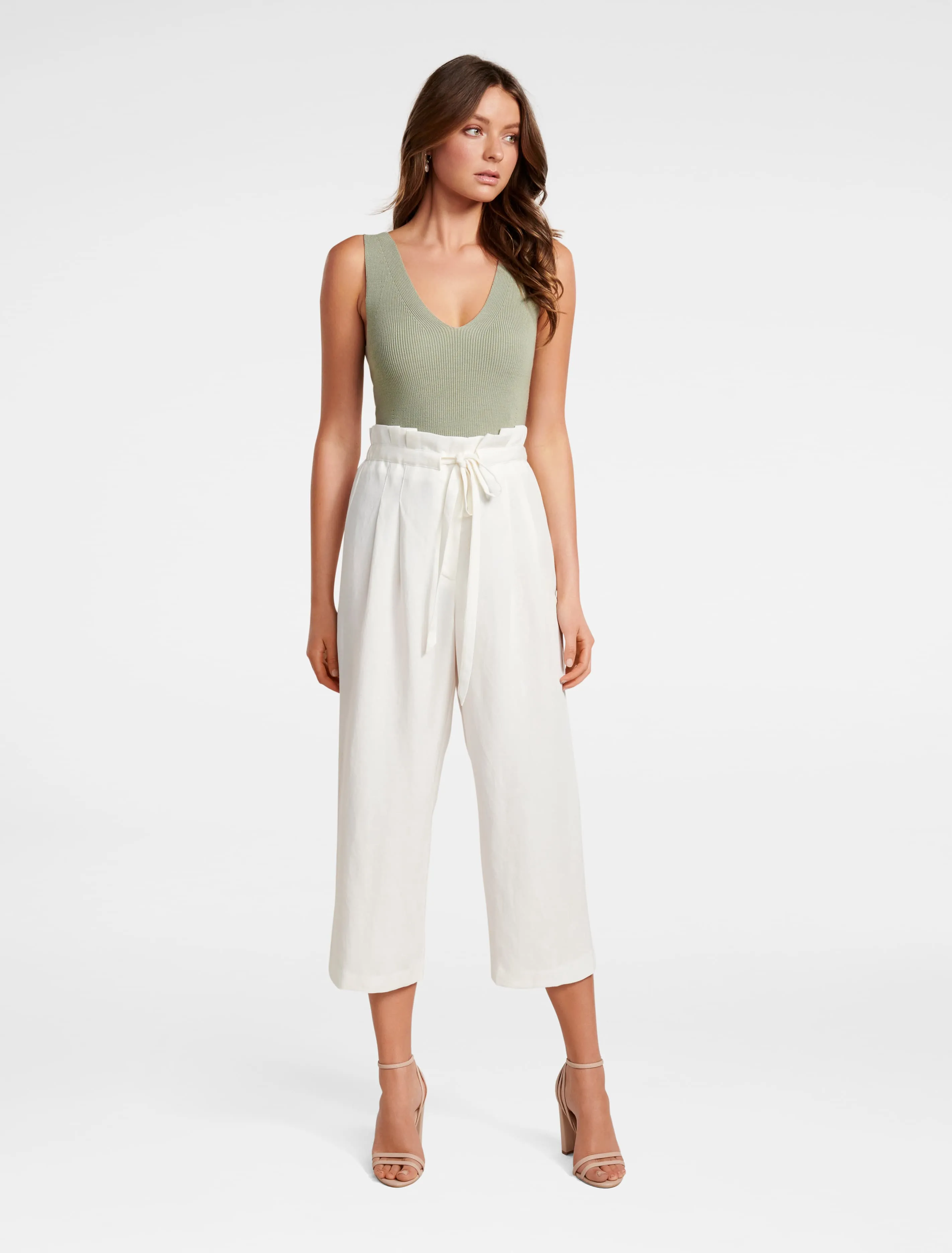 Valerie Paperbag Waist Linen Culotte