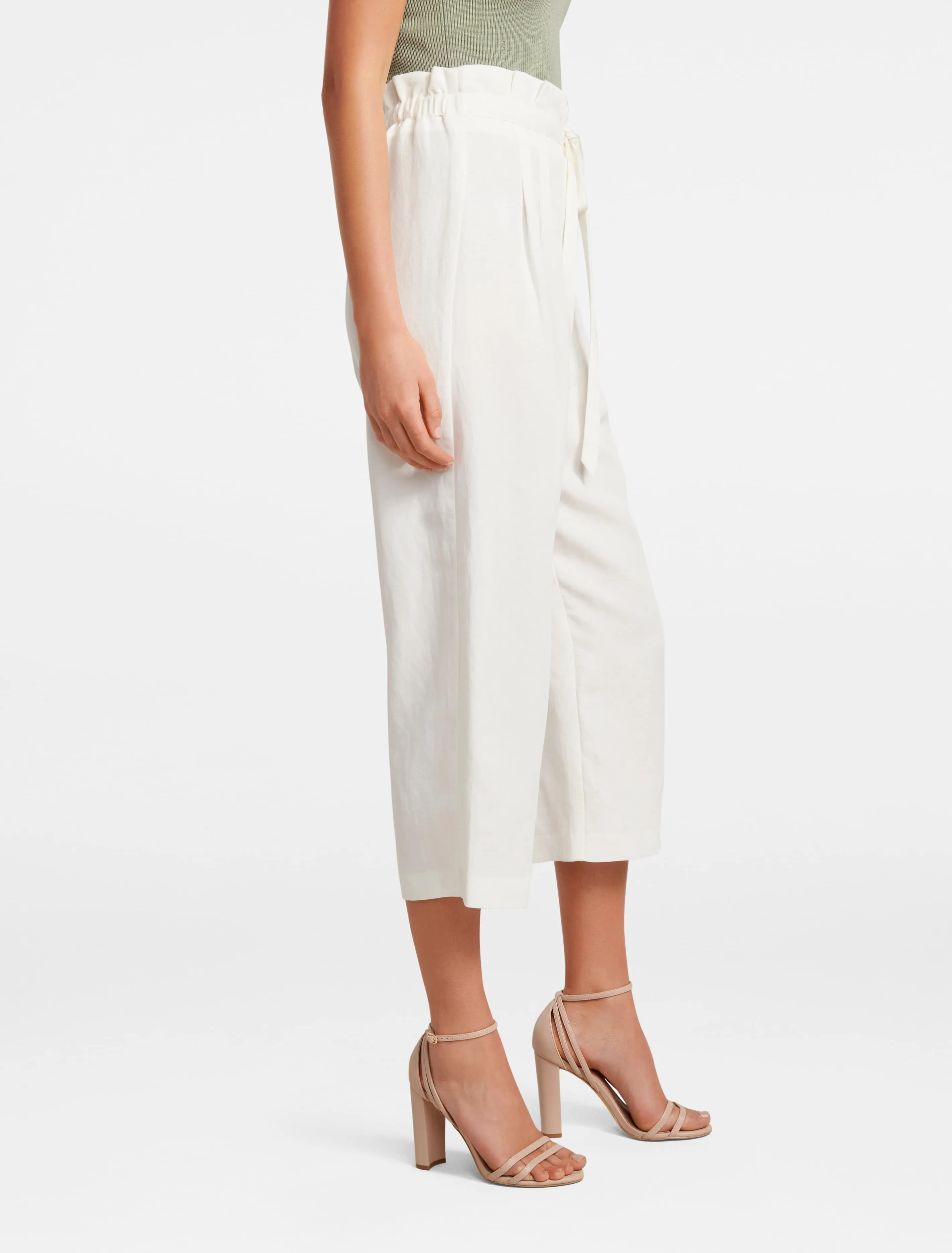 Valerie Paperbag Waist Linen Culotte