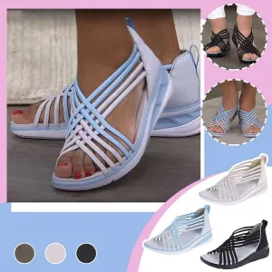 Womens Wedge Heel Peep Toe Platform Summer Sandals