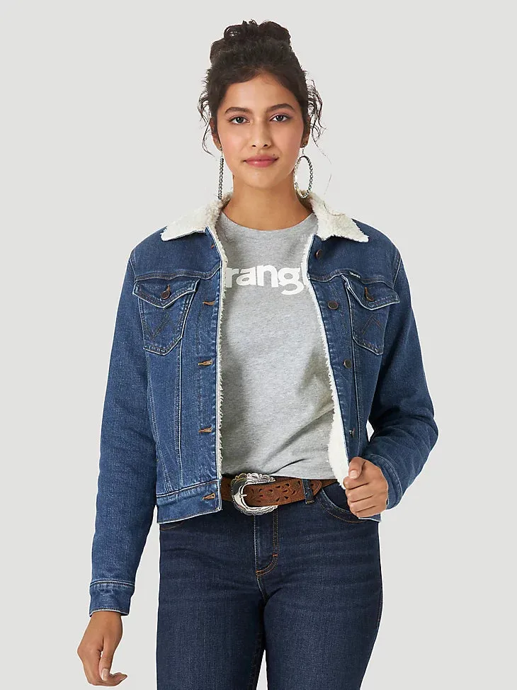 Wrangler 10LWJ320D Women's Retro Sherpa Lined Western Denim Jacket  *CLOSEOUT*